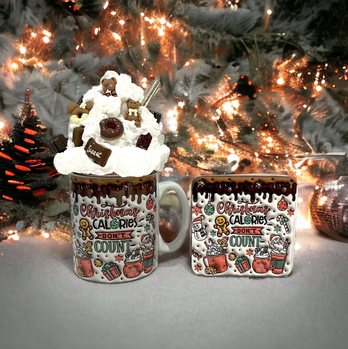 Christmas Calories dont count mug and coaster set image 0