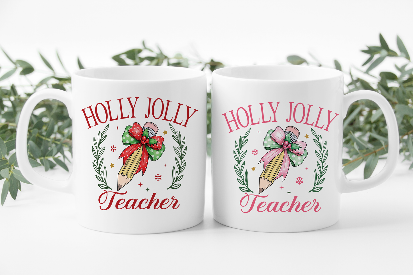 Holly Jolly Teacher Mug image 0