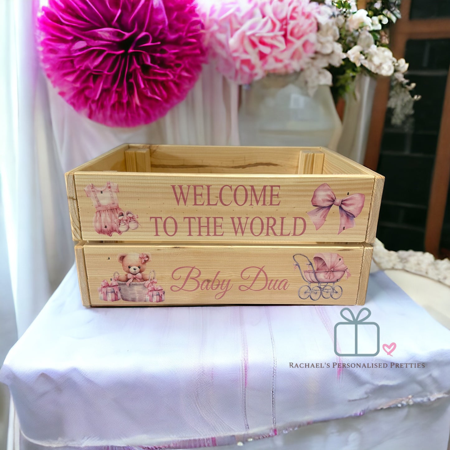 Baby Girl Welcome to the world crate image 0