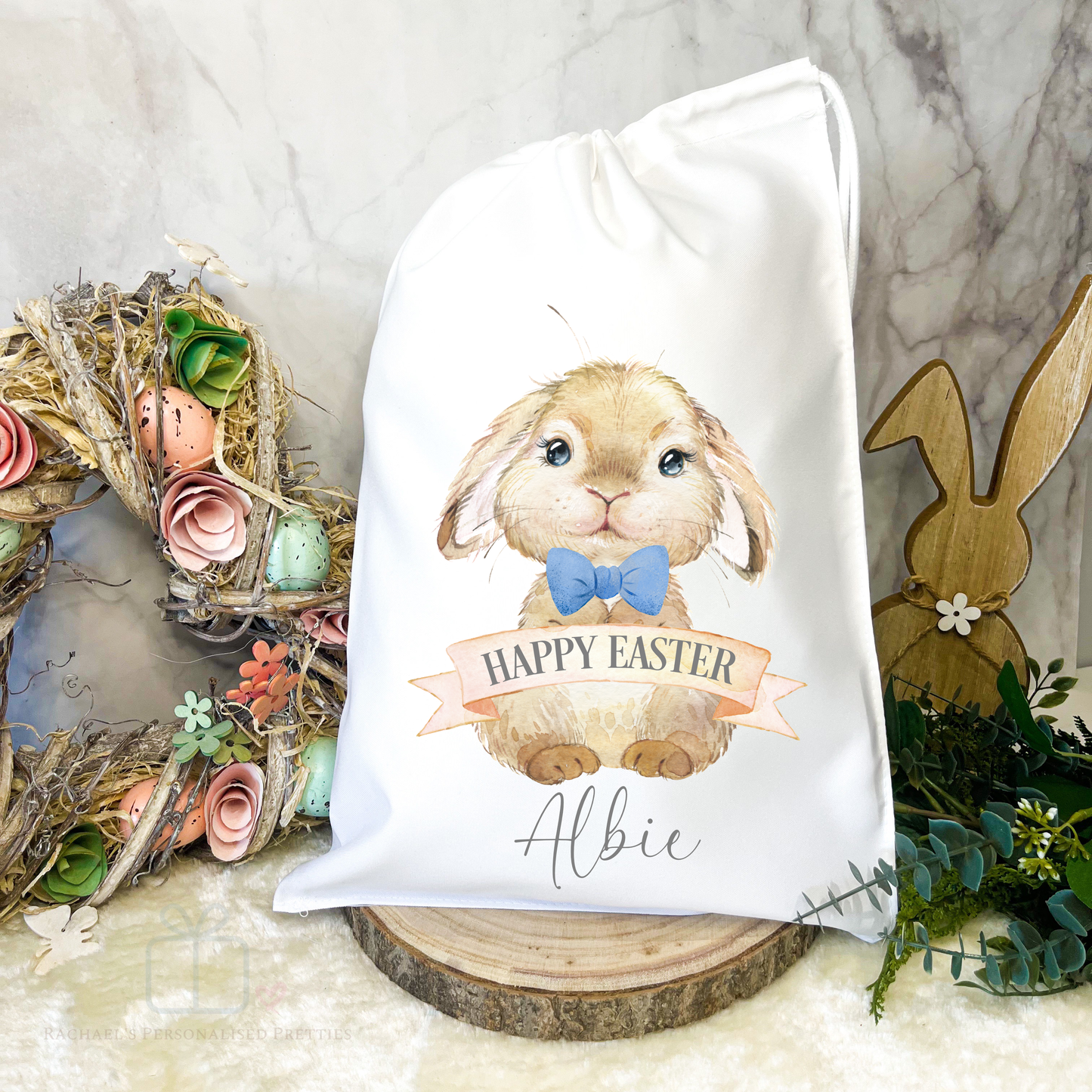 Brown Boy Bunny Easter Sack - 2 Sizes