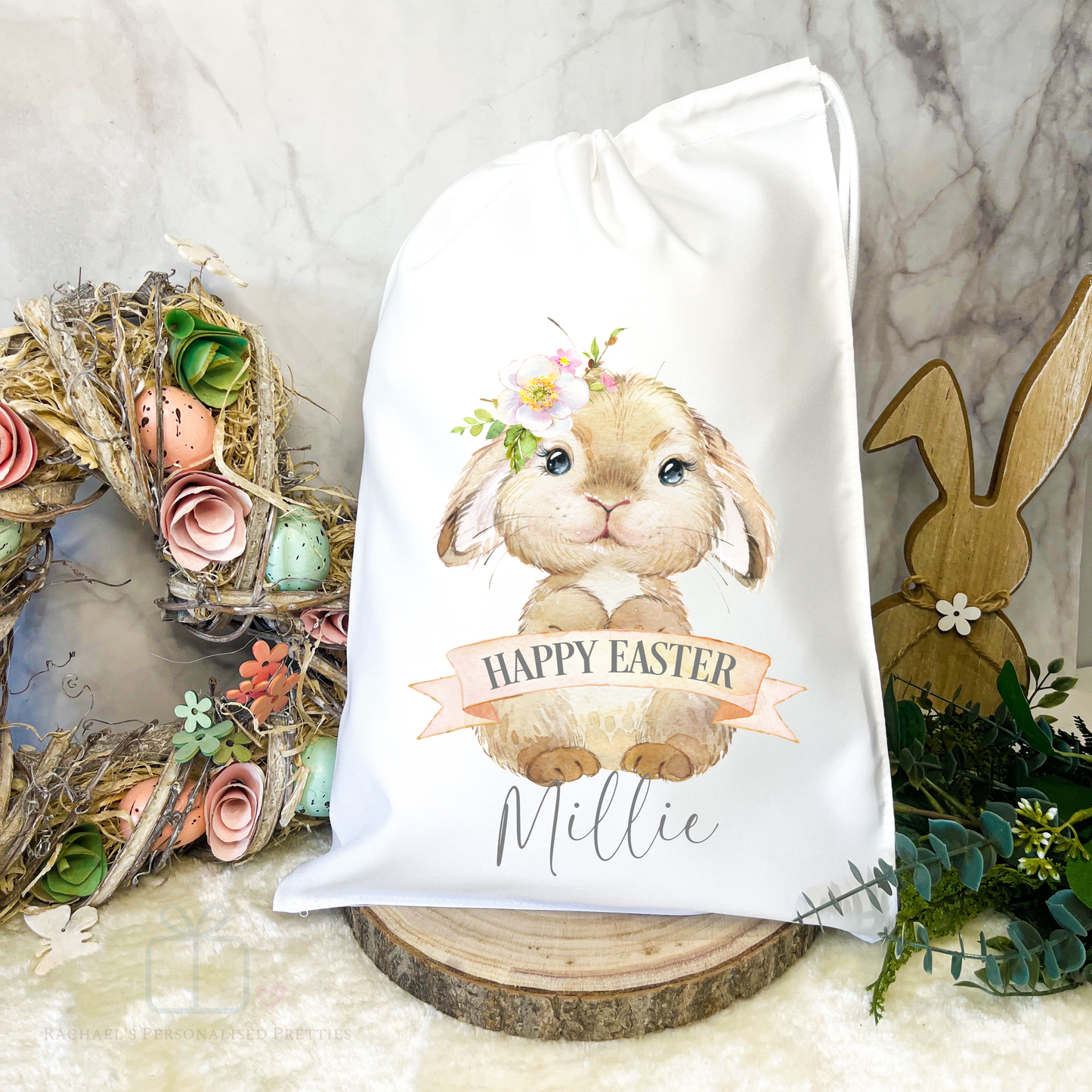 Brown Girl Bunny Easter Sack - 2 Sizes