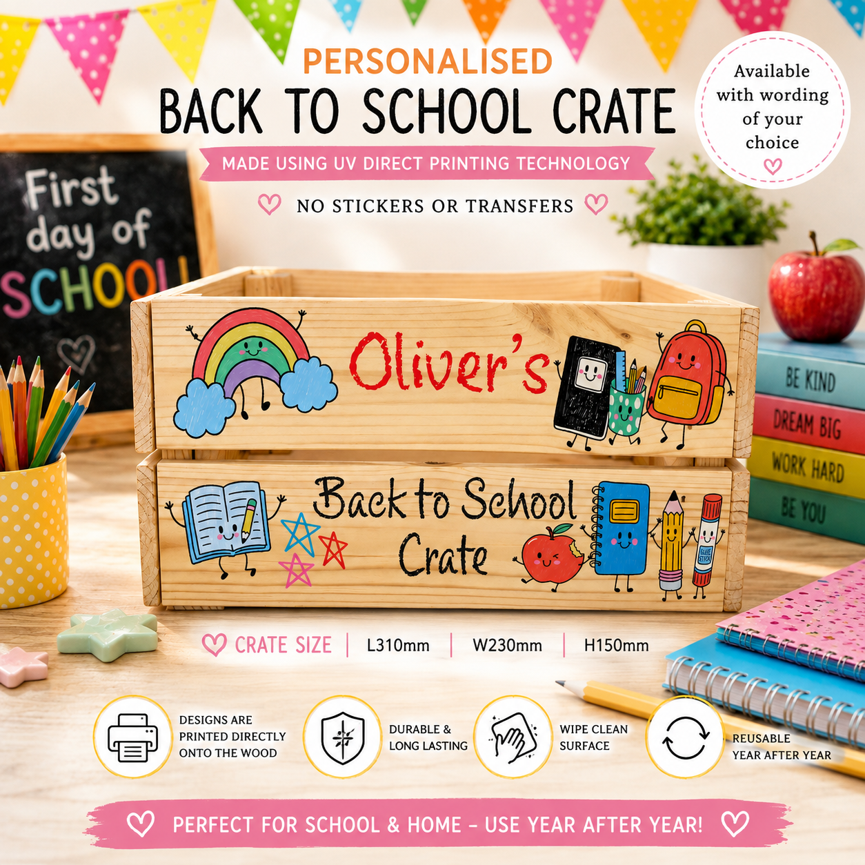 Cartoon Back to school crate