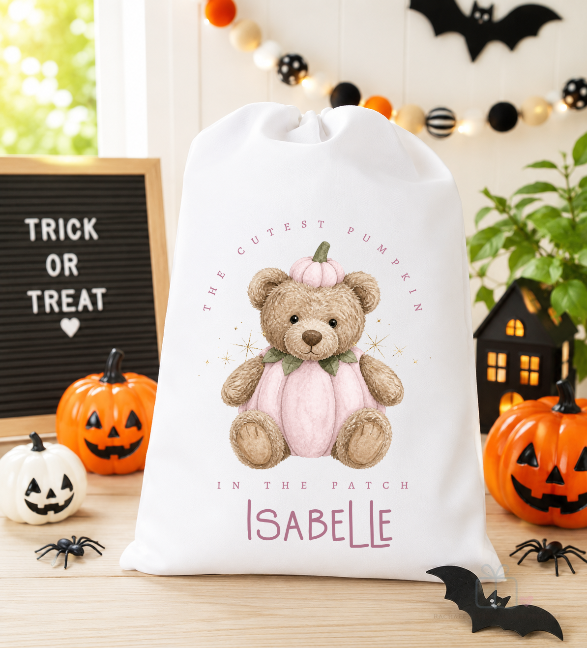 Halloween Pumpkin Teddy Bear Trick Or Treat A3 Stuff Sack
