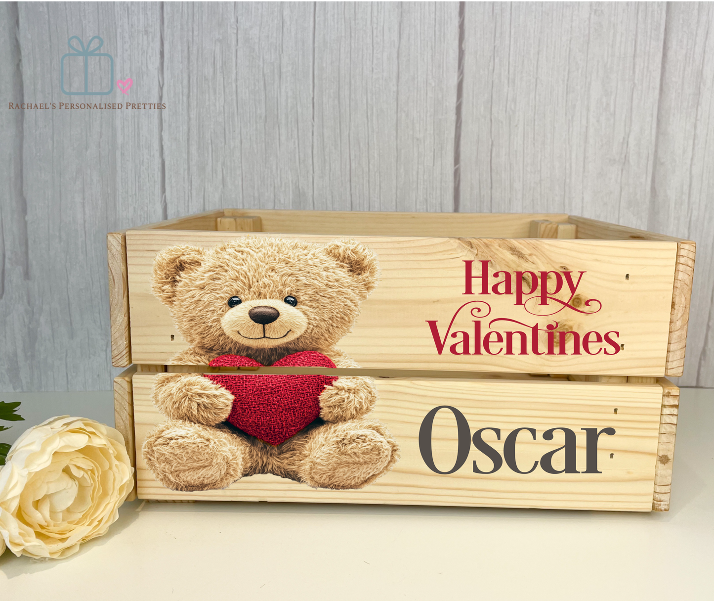 Happy Valentines Teddy Bear Crate