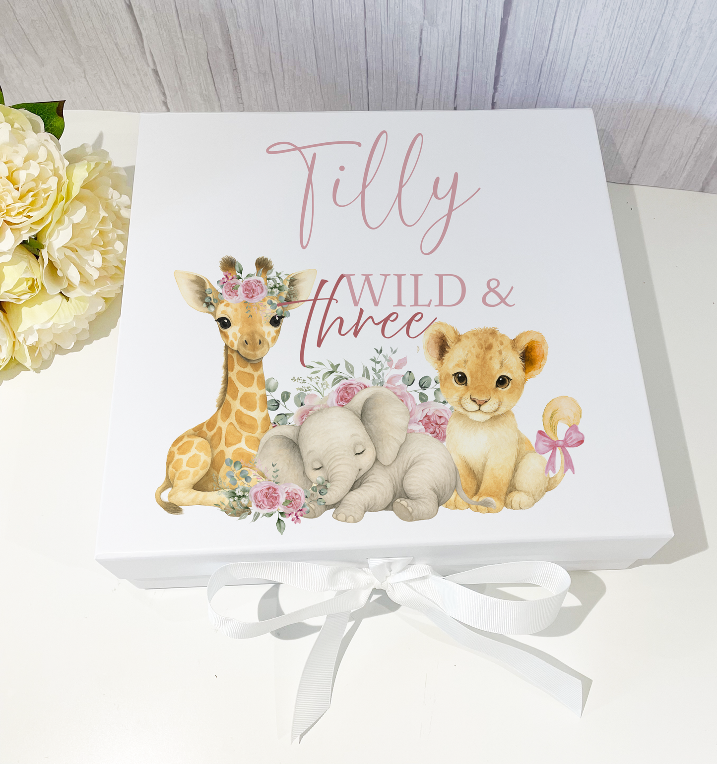 Safari Wild Birthday Keepsake Gift Boxes & Cards - Pink