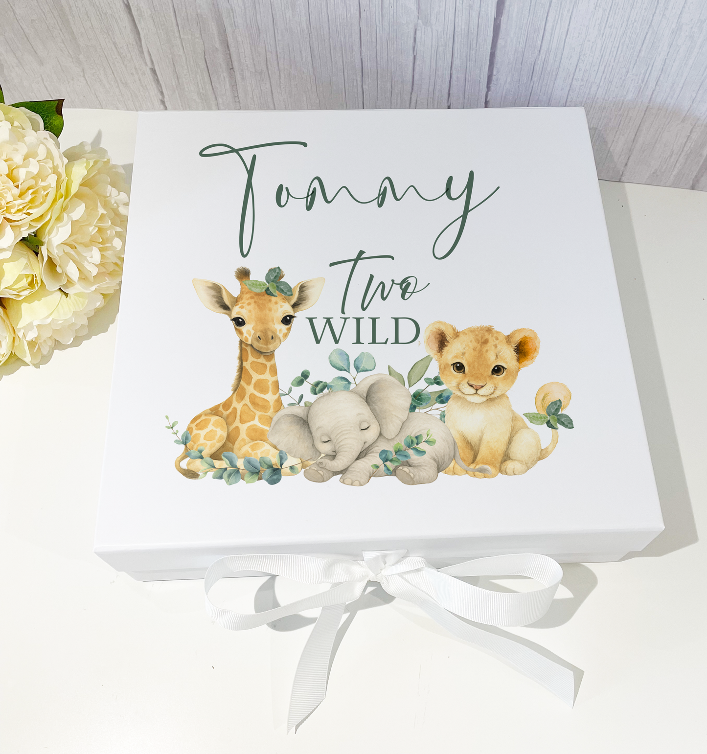 Safari Wild Birthday Keepsake Gift Boxes & Cards - Green