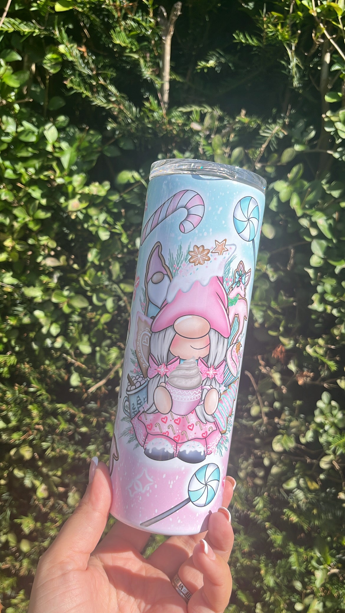 Christmas Pink Cookie Gonk Tumbler image 1