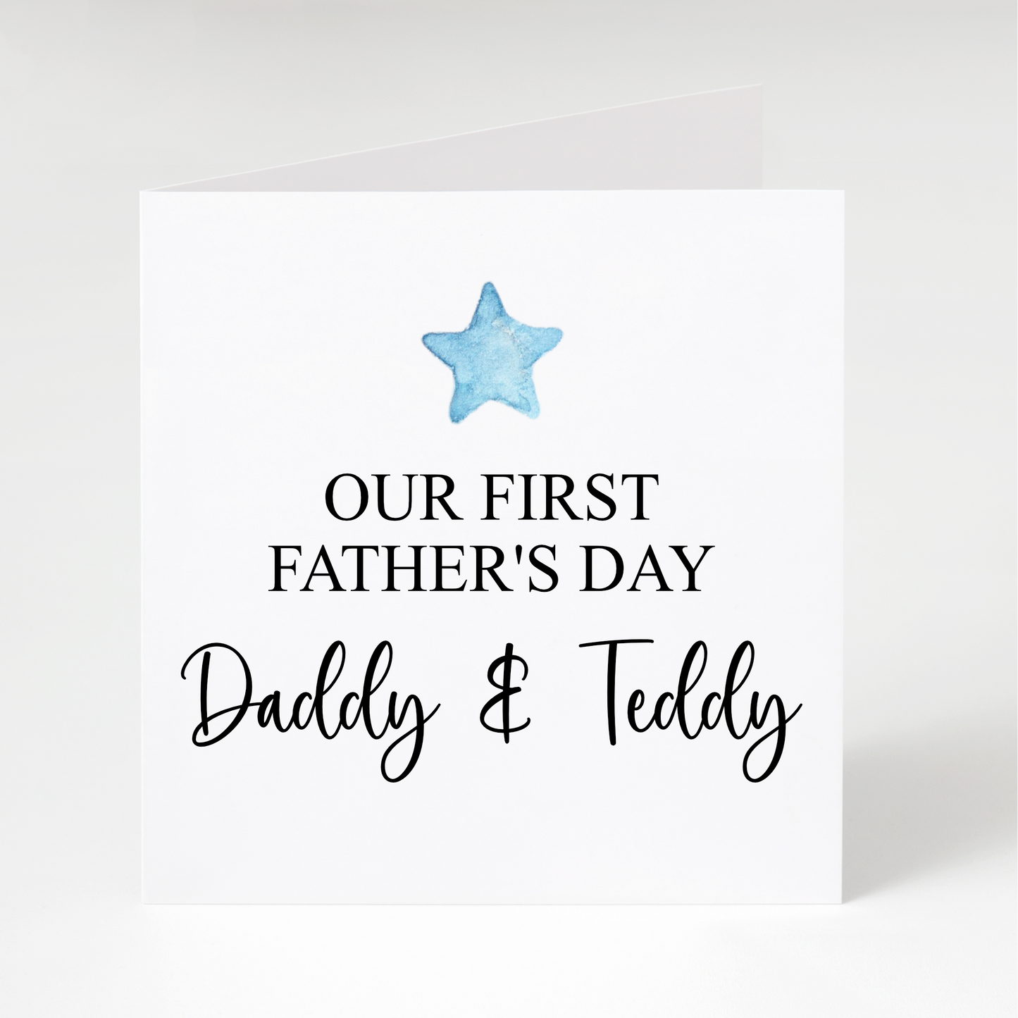 Our First Fathers Day Card -Blue Star Design image 0