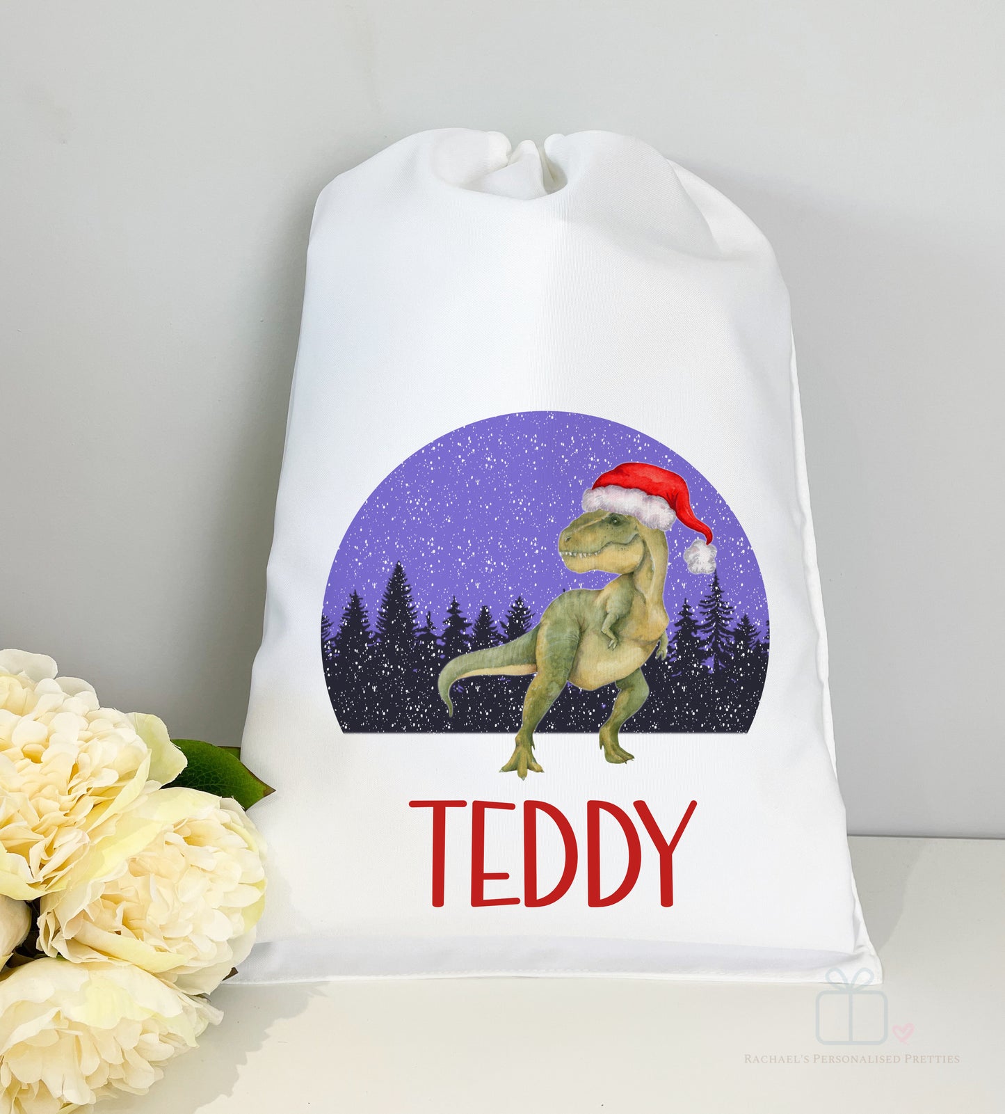 Personalised Christmas Sack A3 size -Dinosaur image 0