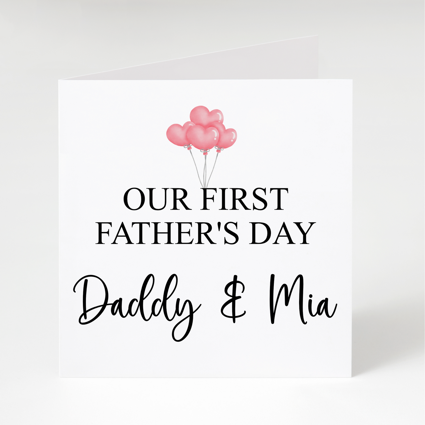 Our First Fathers Day Card - Pink Balloons image 0