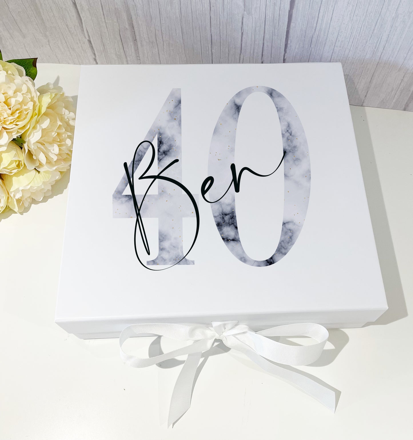 Marble Effect Any Birthday Gift/Keepsake Box image 0