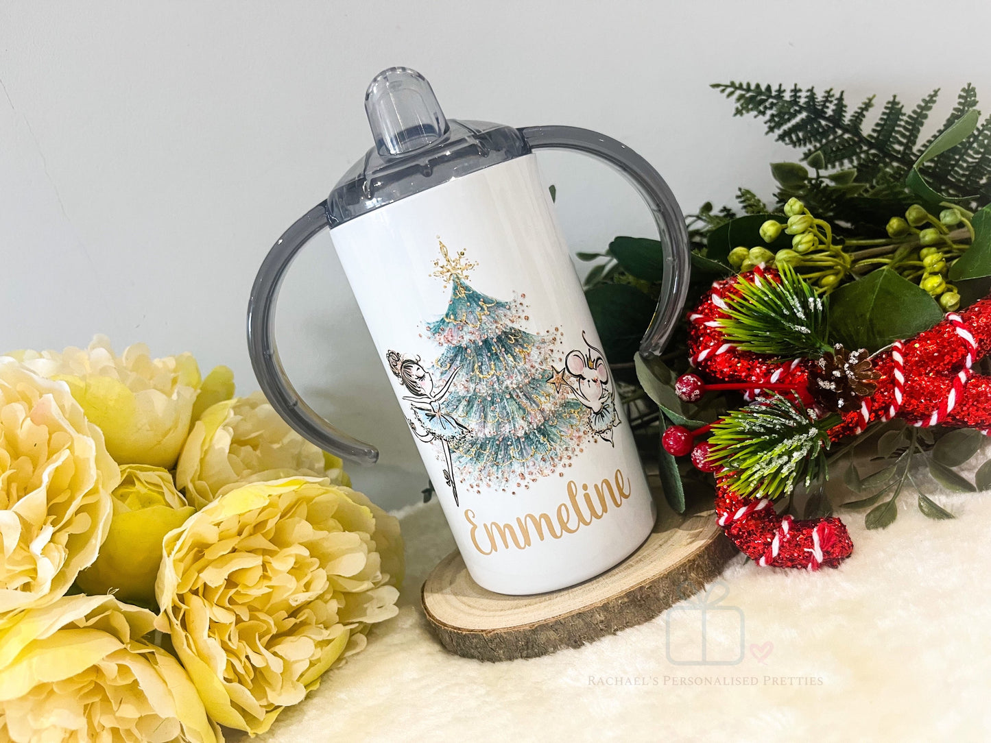 Personalised Metal Sippy Cup - Christmas Ballerina image 2