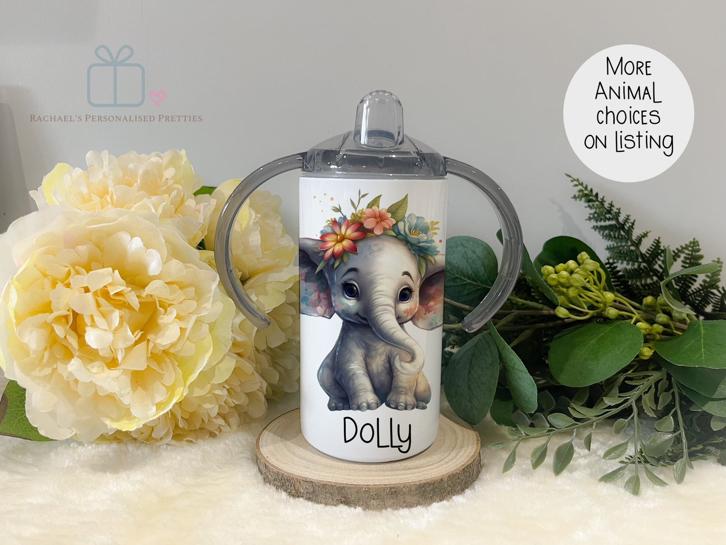 Personalised Metal Sippy Cup - Cute Animals image 1