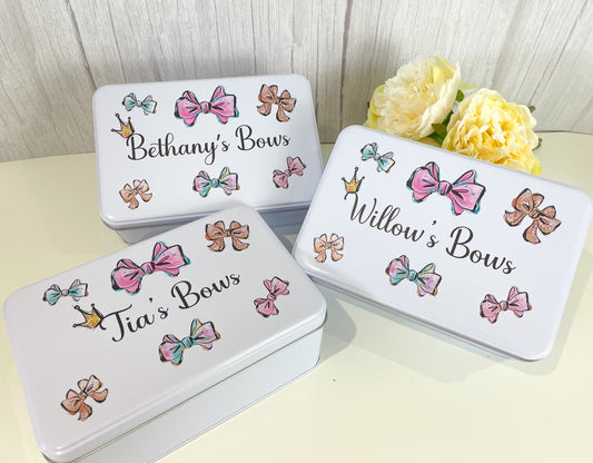 Personalised Hair Bows Tin image 0