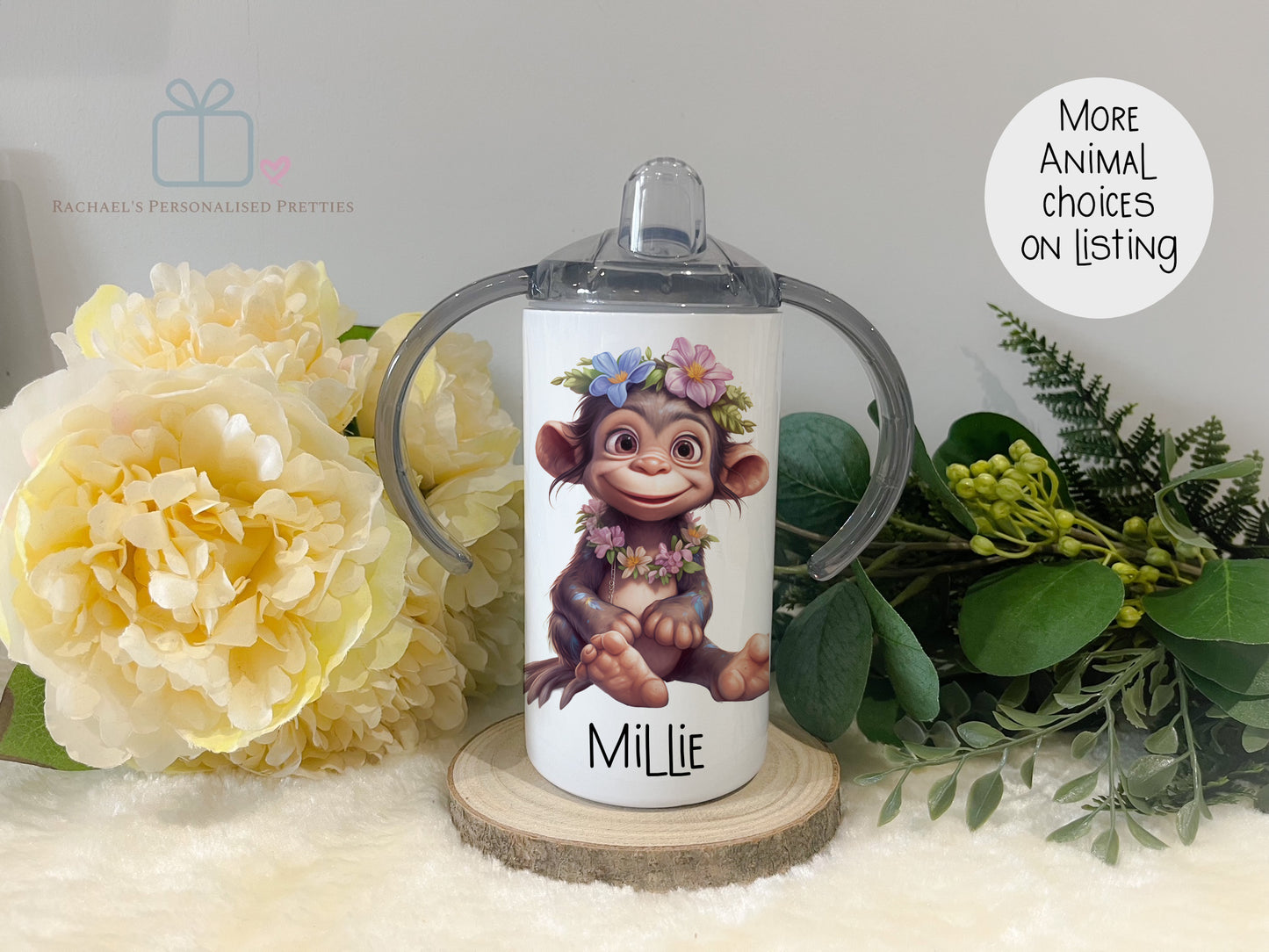 Personalised Metal Sippy Cup - Cute Animals image 3