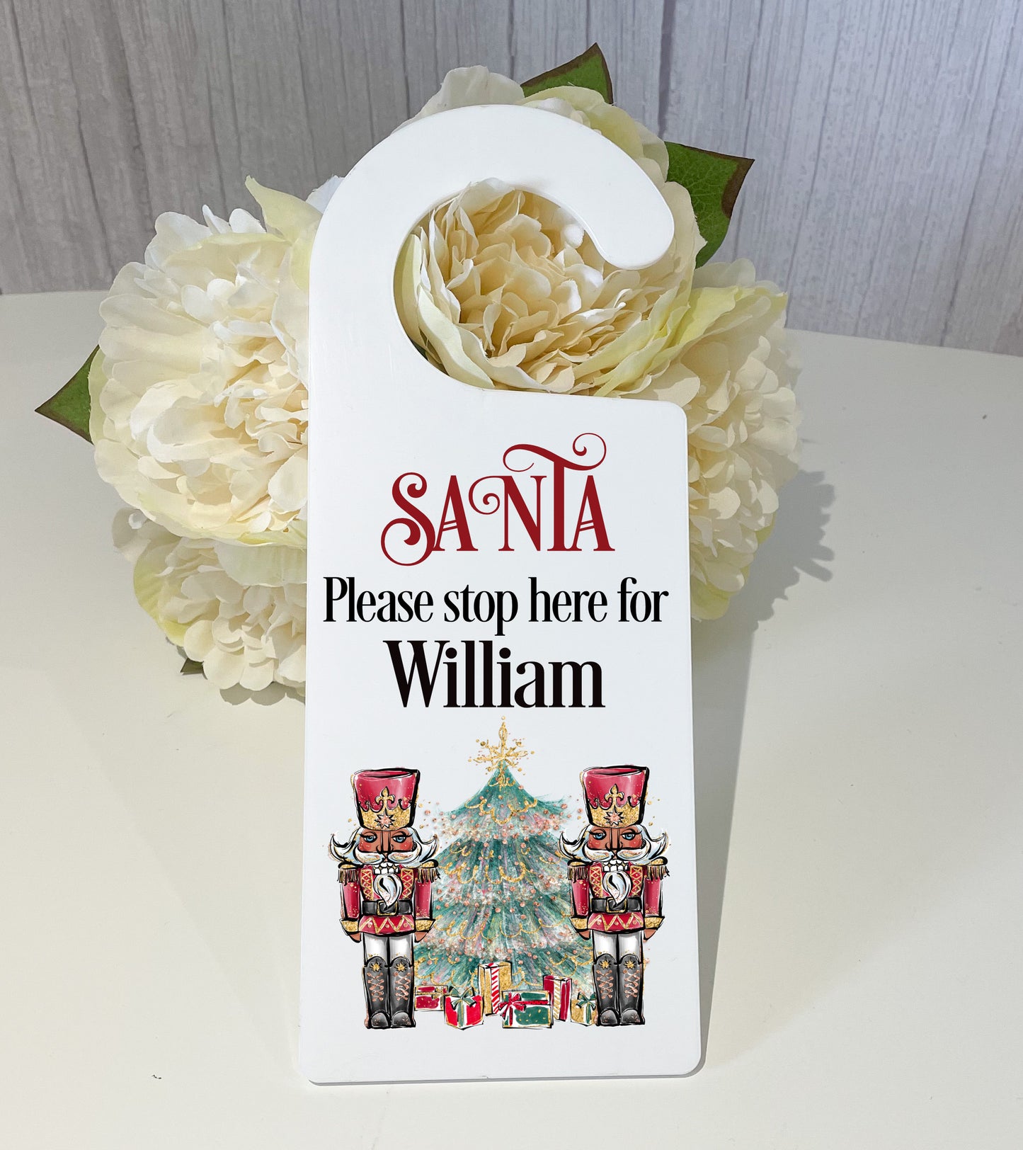 Nutcracker Santa Stop Here Door Hanger image 0