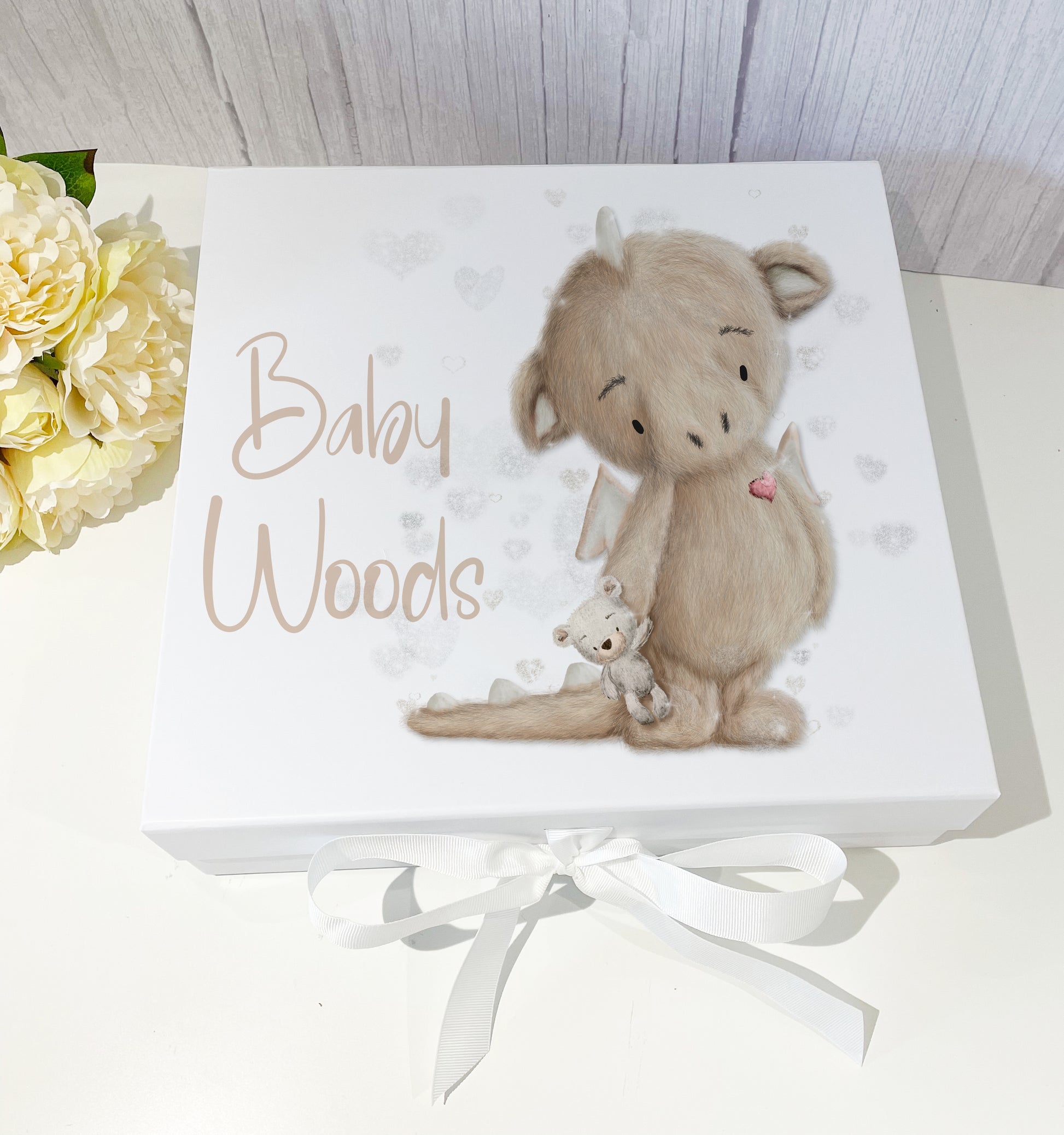 Unisex Neutral Baby Dragon Gift/Keepsake Box image 0