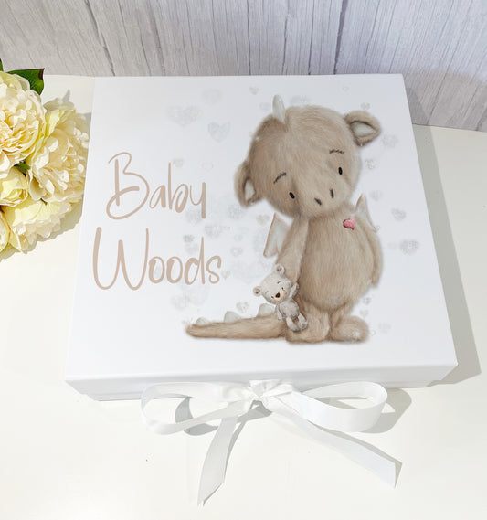Unisex Neutral Baby Dragon Gift/Keepsake Box image 0