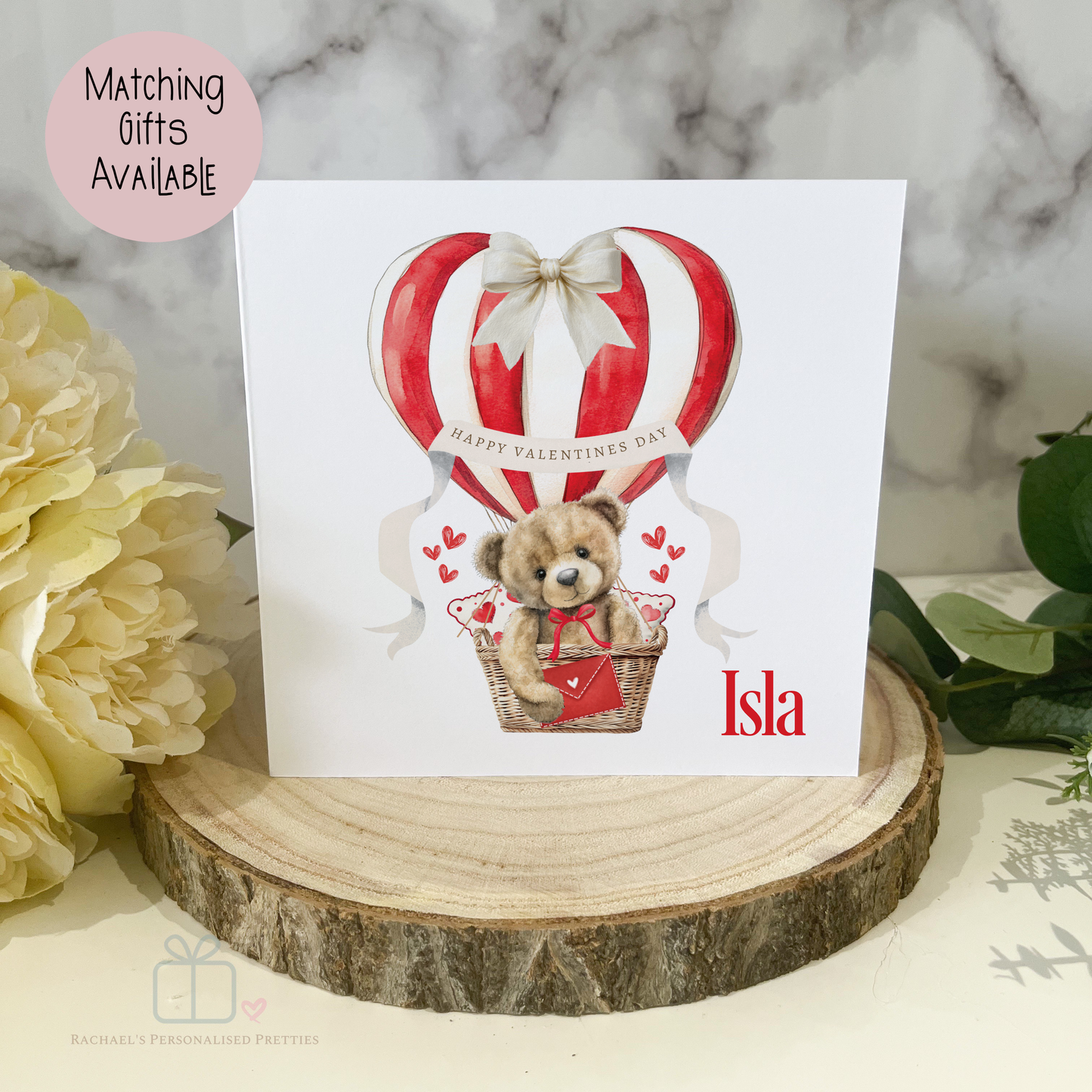 Hot Air Balloon Valentines Teddy Bear Box and Gifts