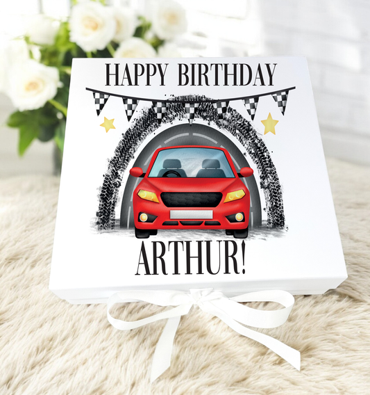 Red Car Themed Birthday Gift Box