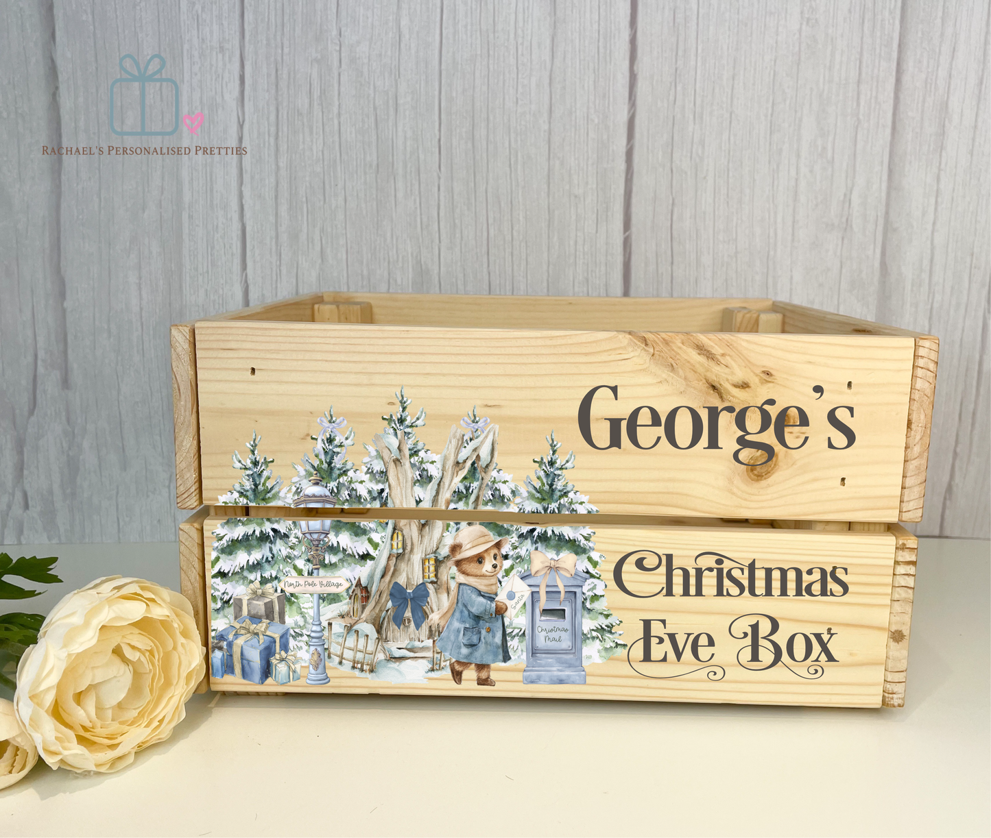 Blue Little Bear Christmas Eve Crate