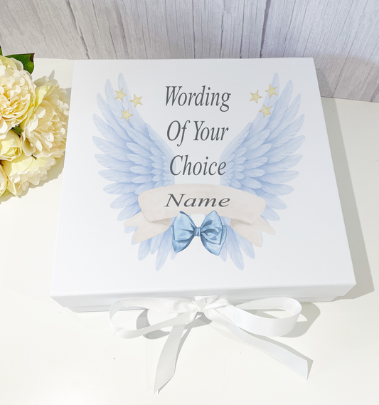 Blue Angel Wings Memory Box
