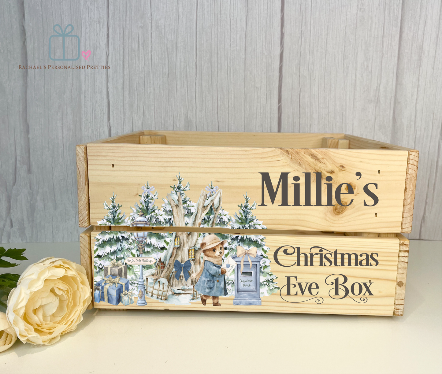 Blue Little Bear Christmas Eve Crate