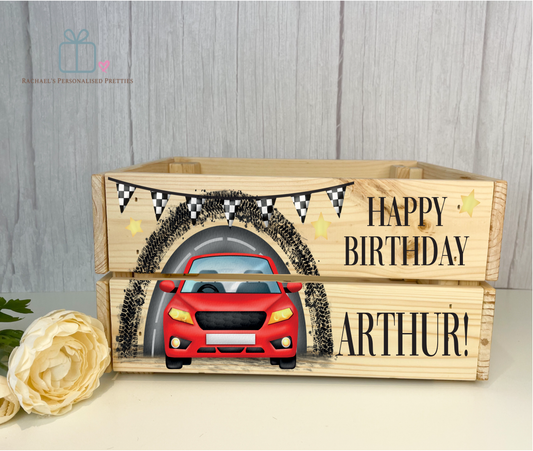 Red Car Themed Birthday Crate