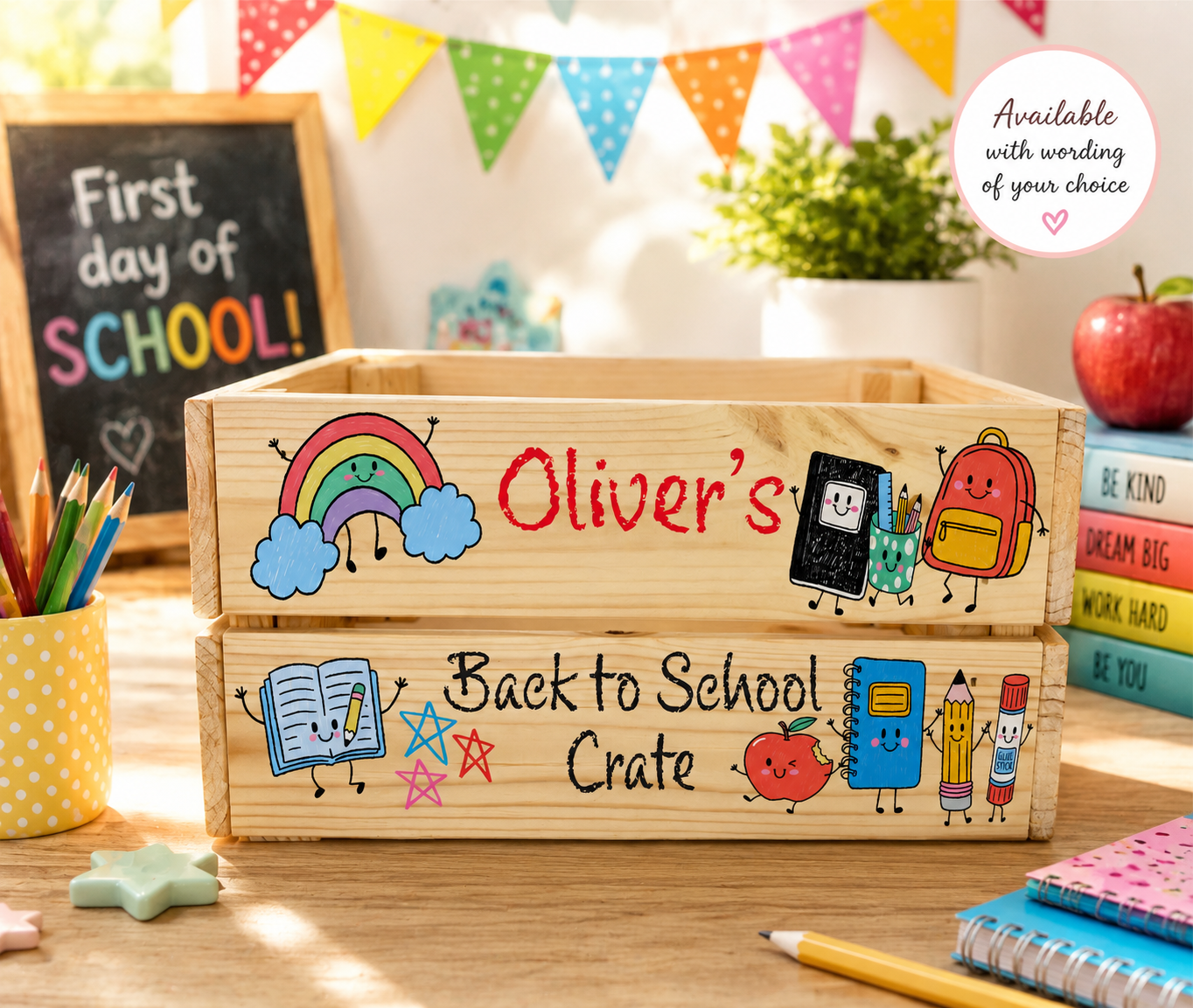Cartoon Back to school crate