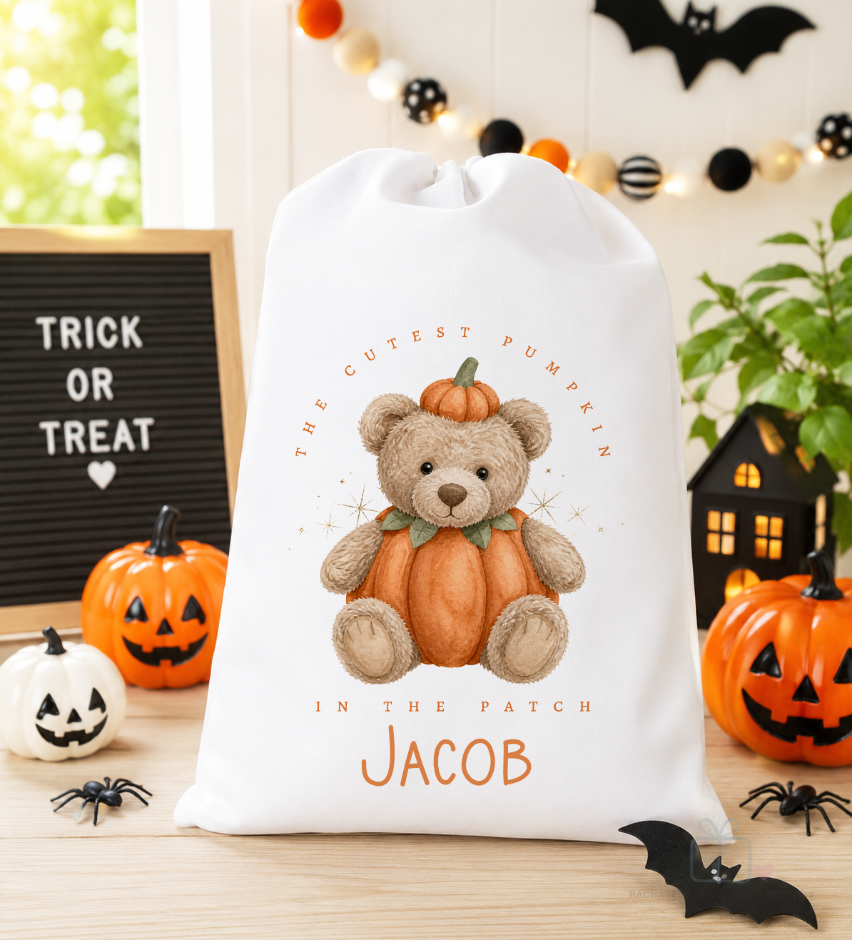 Halloween Pumpkin Teddy Bear Trick Or Treat A3 Stuff Sack