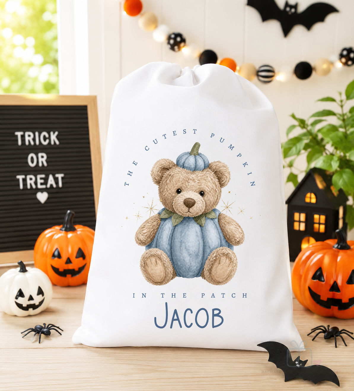Halloween Pumpkin Teddy Bear Trick Or Treat A3 Stuff Sack
