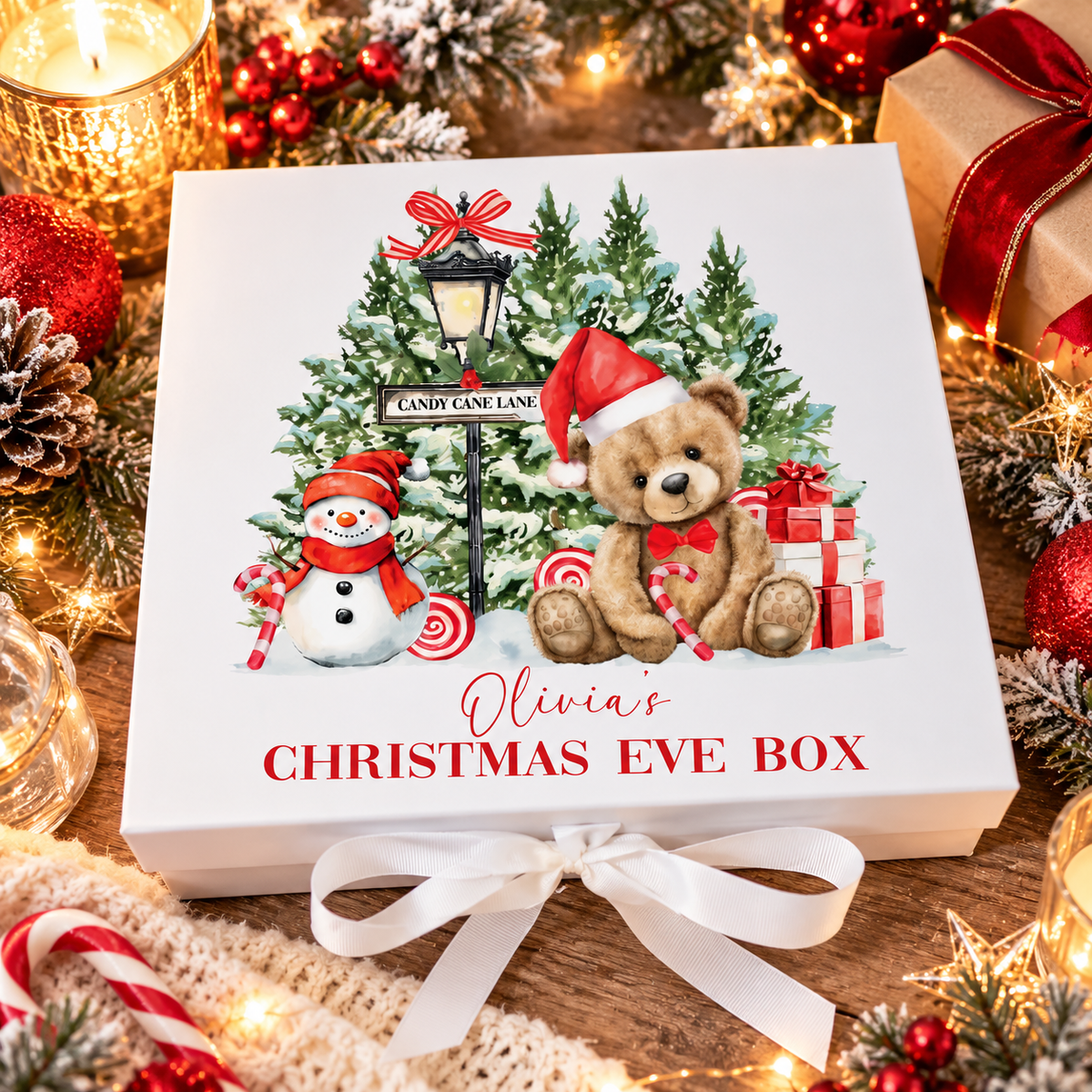 Red North Pole Teddy Bear Christmas Eve Box
