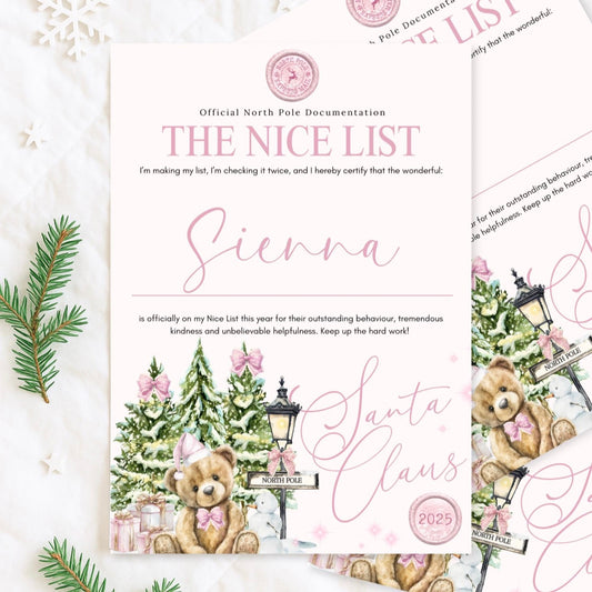 Pink North Pole Bear Letters