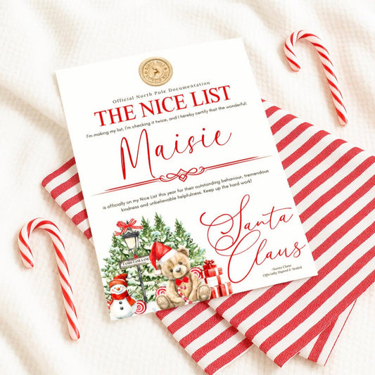 Red North Pole Bear Letters