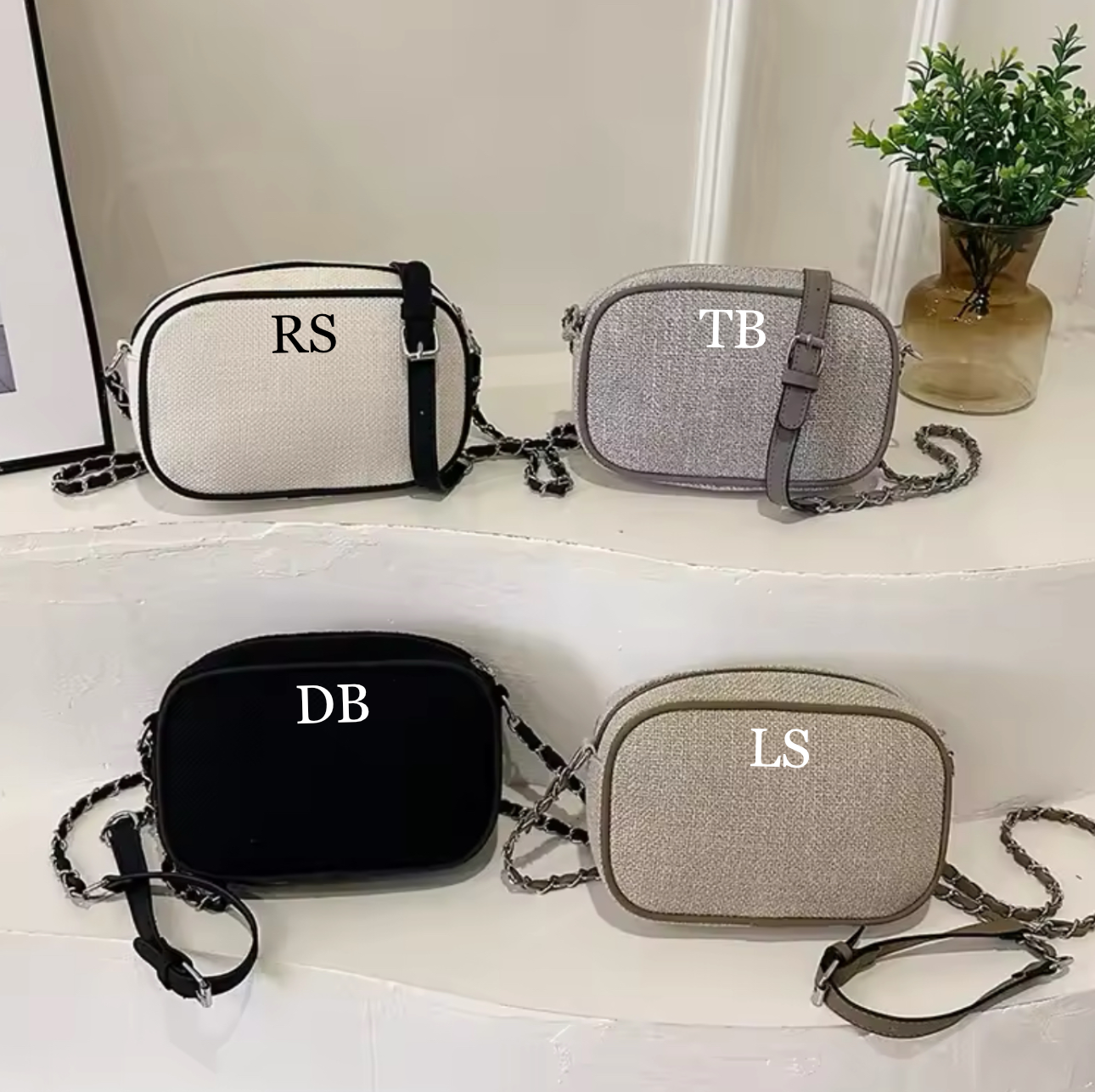 Personalised Monogram Initial Canvas Cross Body Bags