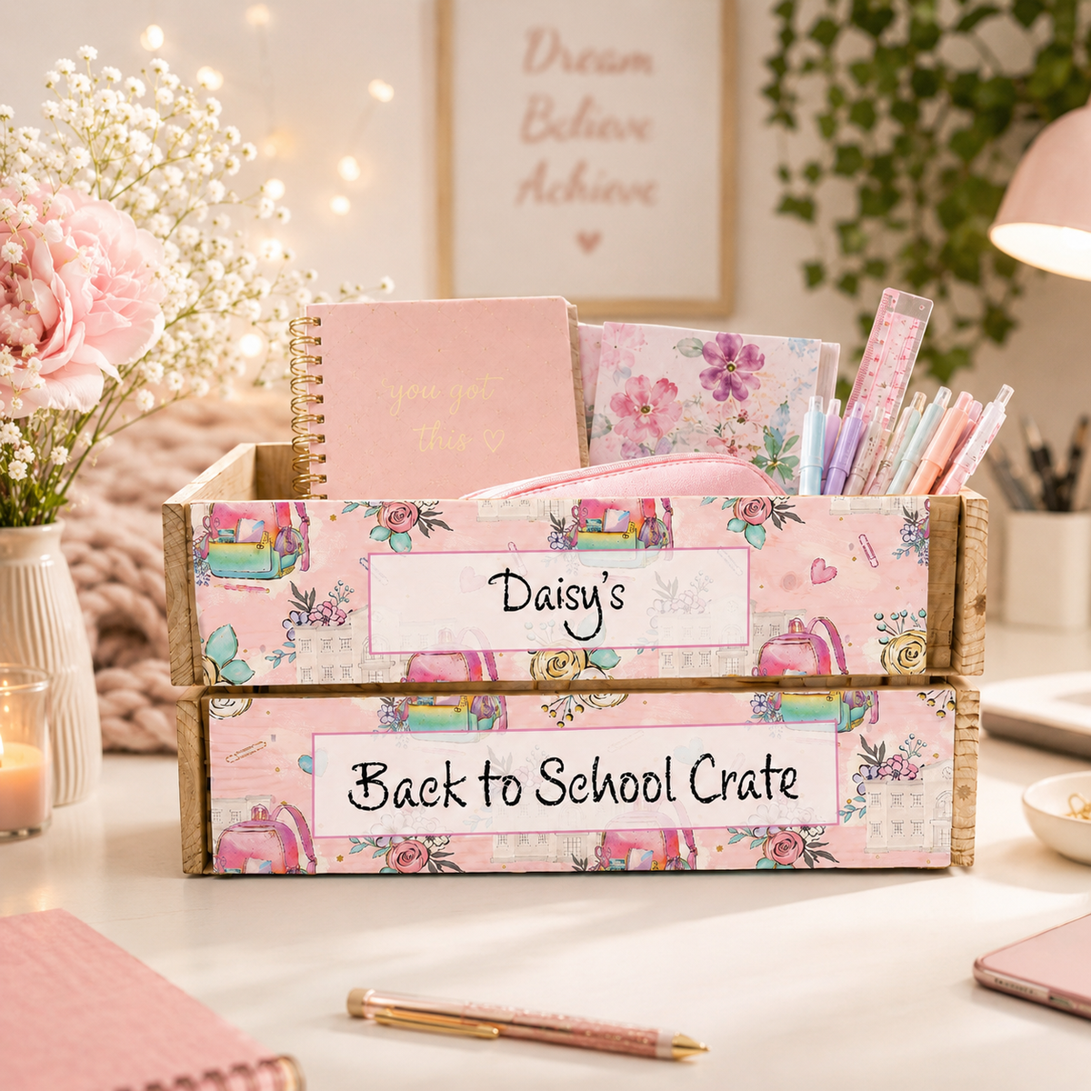 Back to school crate