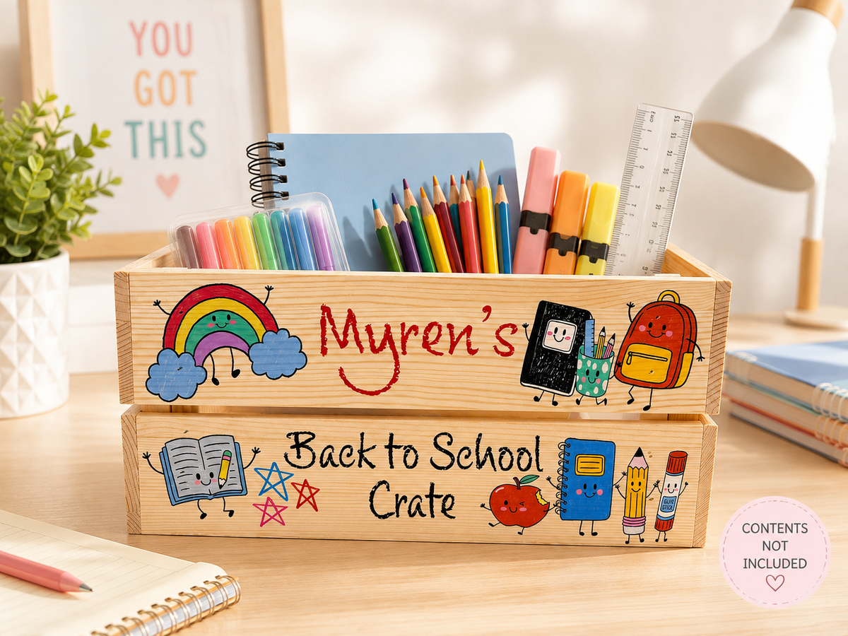 Cartoon Back to school crate