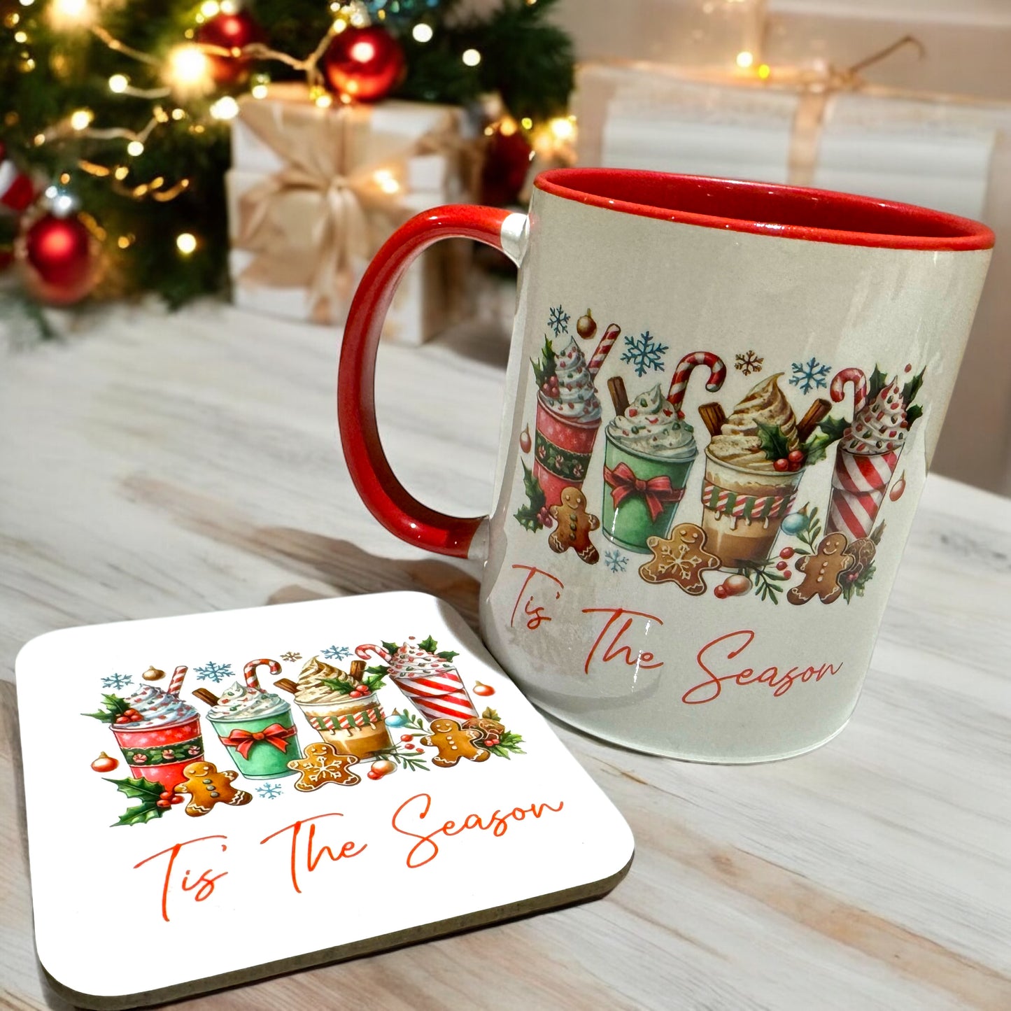 Red Tis The Season Gingerbread Mug