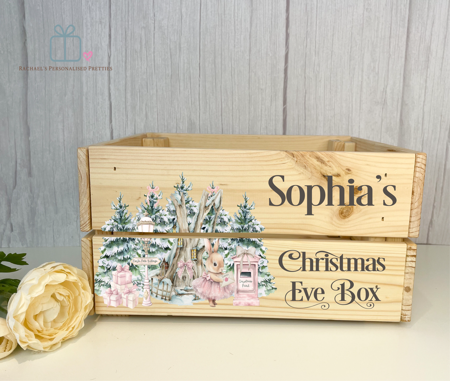 Pink Little Bunny Christmas Crate