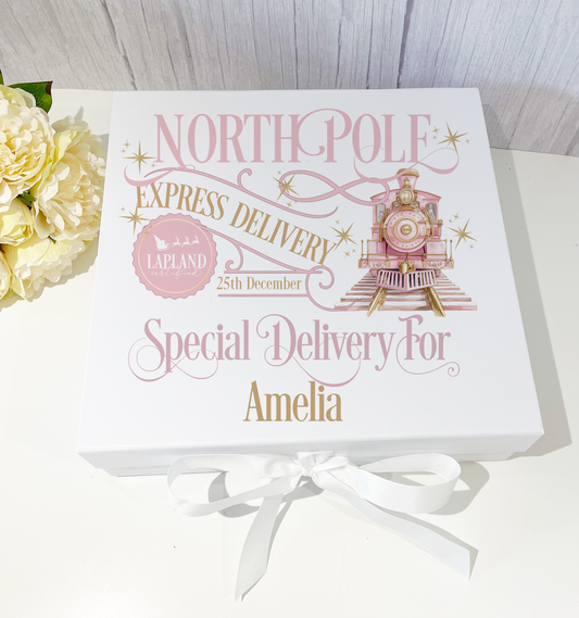 Pink Express Train Christmas Box