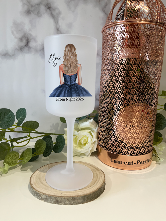 Prom Frosted Wine Glass