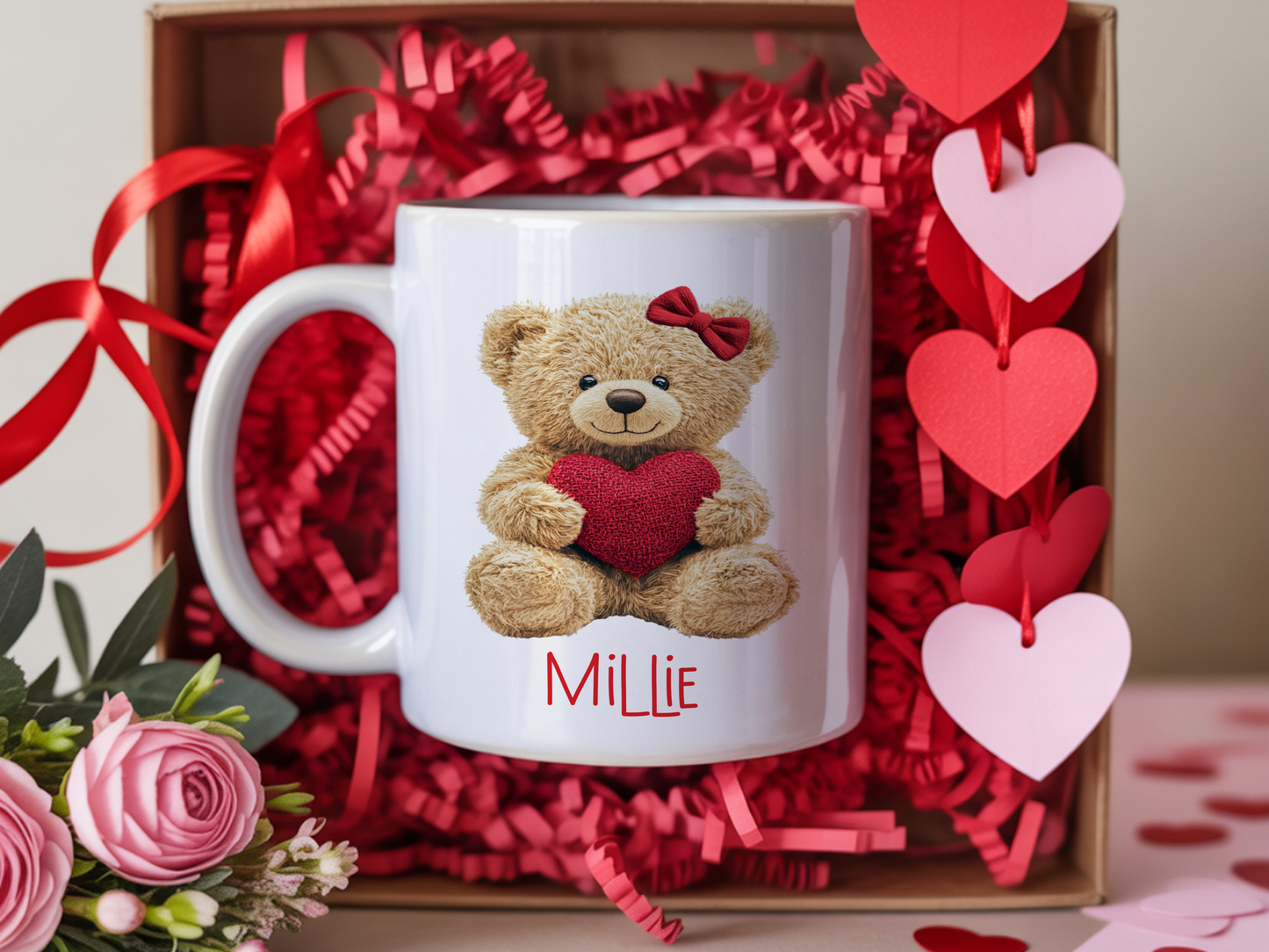 Valentines Girl Teddy Bear Box and Gifts