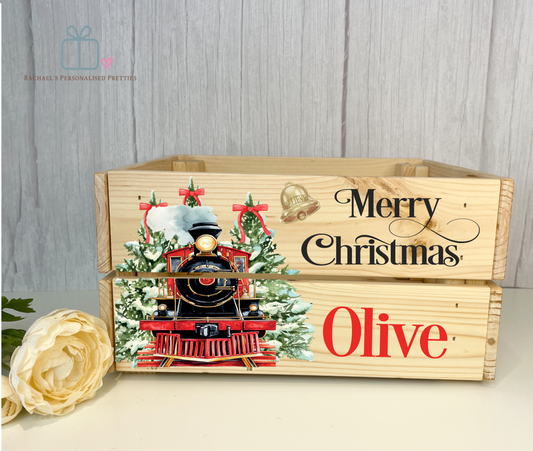 Red & Black Express Train Crate