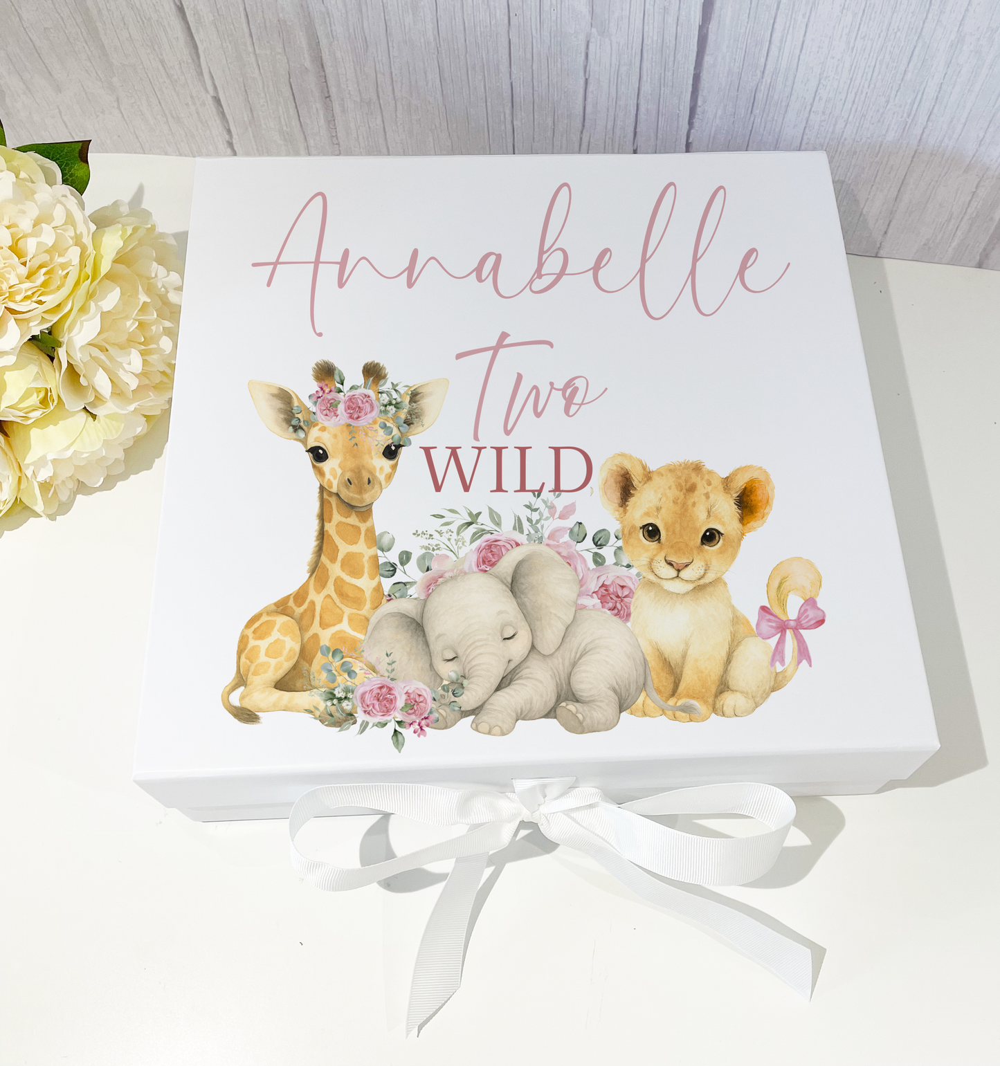 Safari Wild Birthday Keepsake Gift Boxes & Cards - Pink