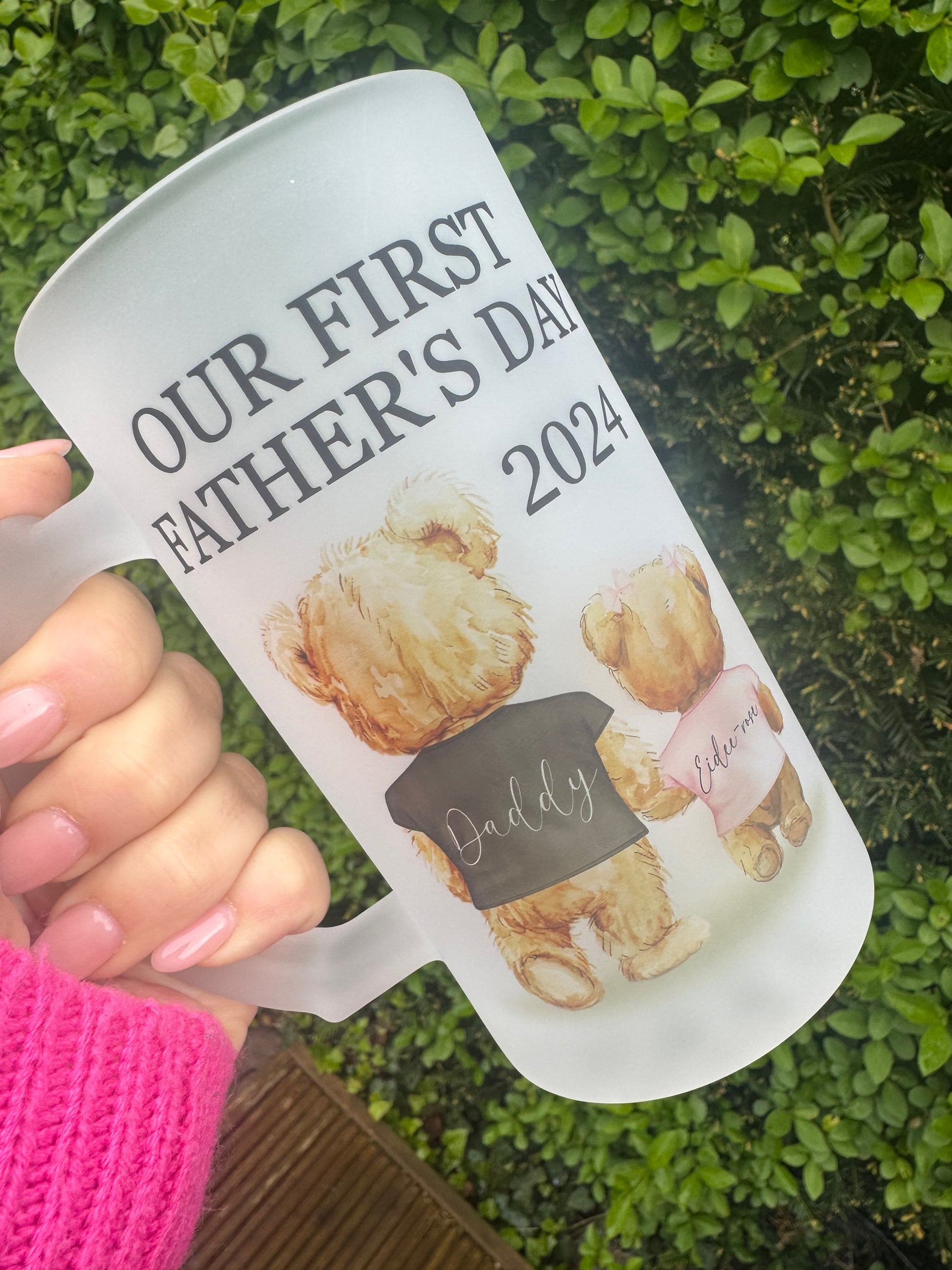 First Fathers Day Teddy Bear Beer Glass image 2