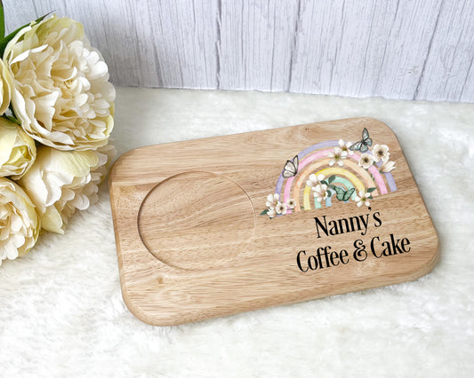 Personalised Tea & Biscuit Board - with butterfly rainbow image 0