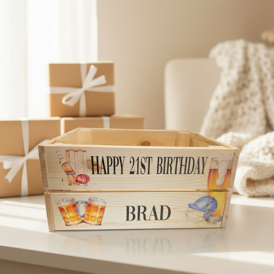 Bright Close-Up 21st Birthday Crate