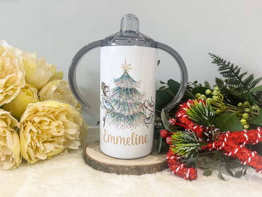 Personalised Metal Sippy Cup - Christmas Ballerina  image 0