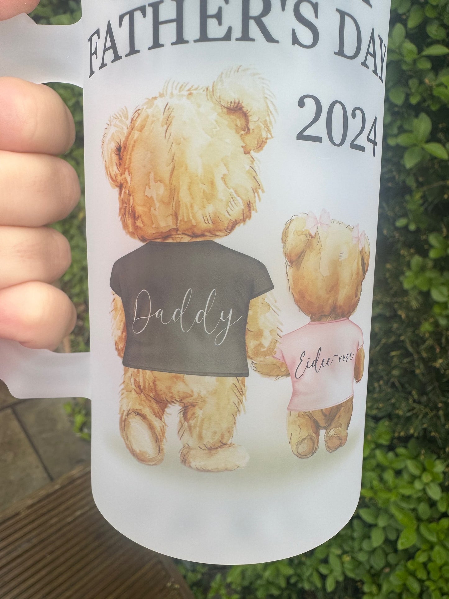 First Fathers Day Teddy Bear Beer Glass image 5