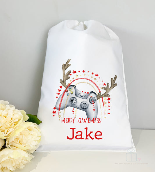 Personalised Christmas Sack A3 size - Gamer image 0